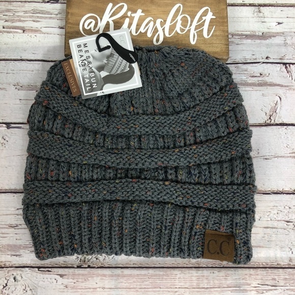 Accessories - CC Beanie Tail Messy High Bun Ponytail Confetti‎